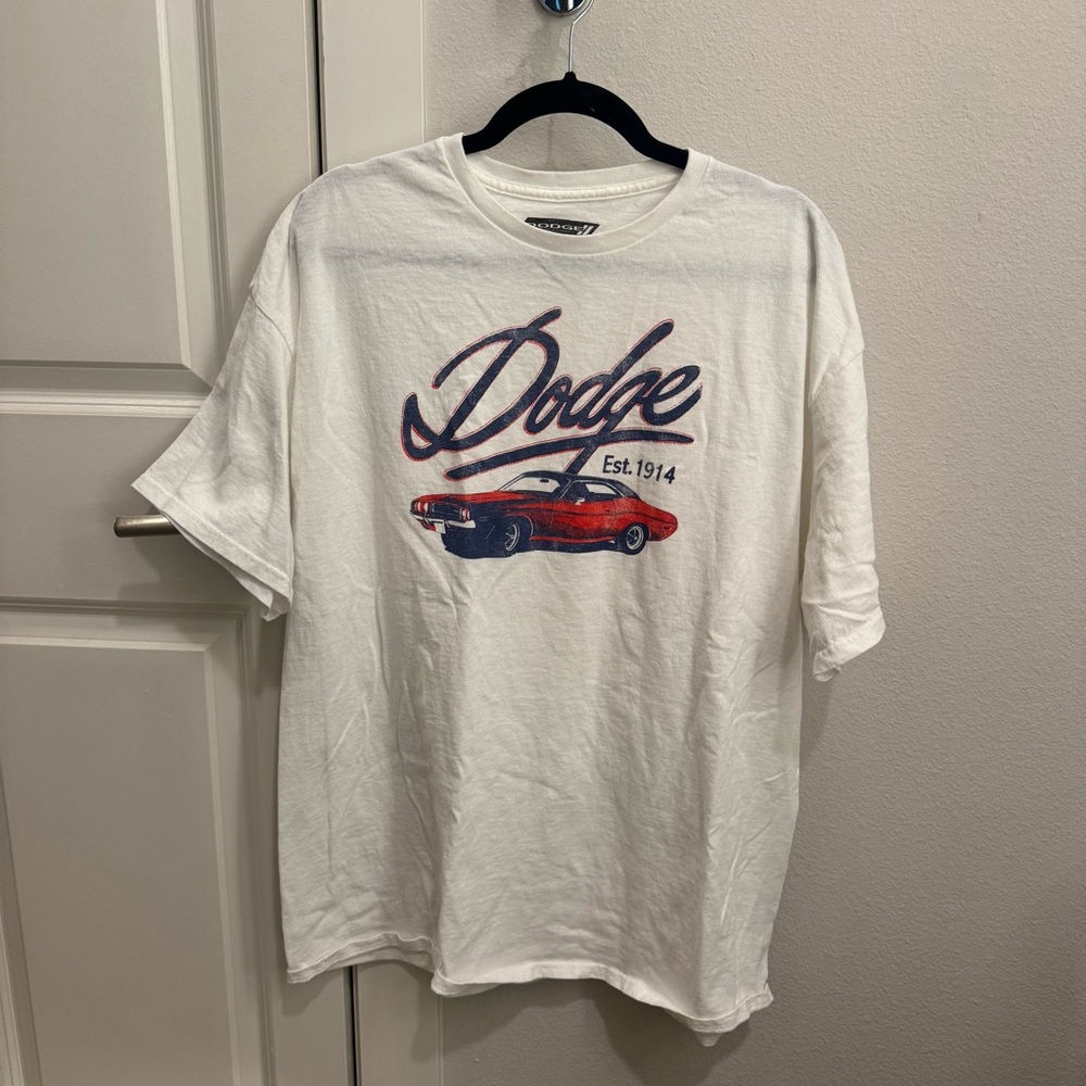 Dodge Car Men’s White Graphic Cotton T-Shirt 2xl